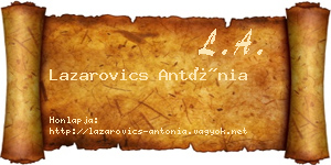Lazarovics Antónia névjegykártya