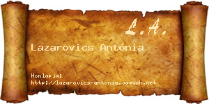 Lazarovics Antónia névjegykártya